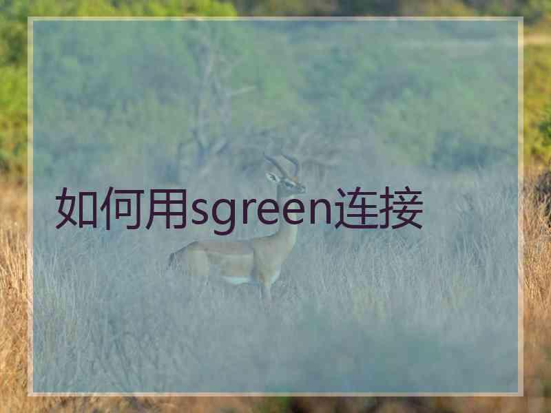 如何用sgreen连接