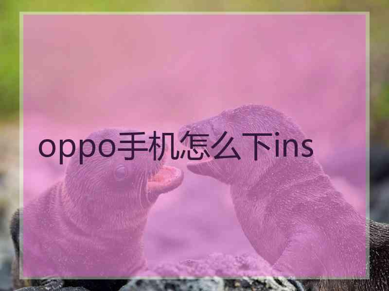 oppo手机怎么下ins