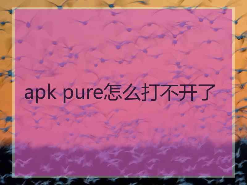 apk pure怎么打不开了